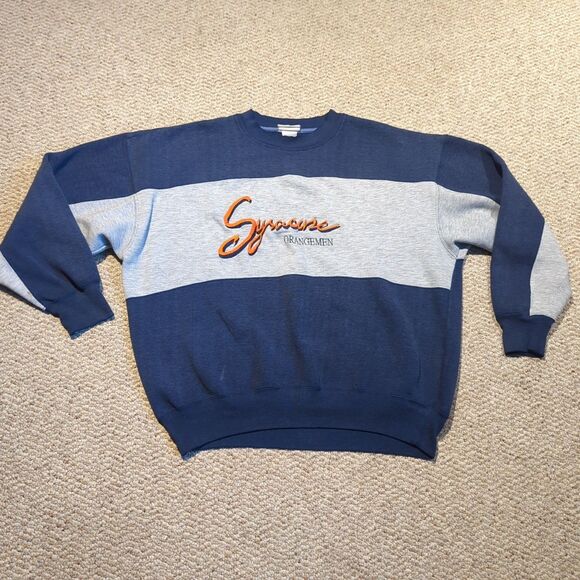 Vintage Syracuse Orangemen Sweatshirt XL Embroidered Crewneck NCAA - Picture 1 of 10